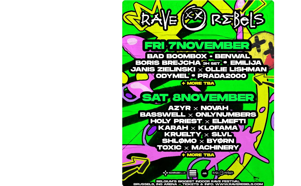 Europe’s Best Hard Techno Festivals in 2025 - 2026 24 Rave Rebels festival NOVEMBER 2025