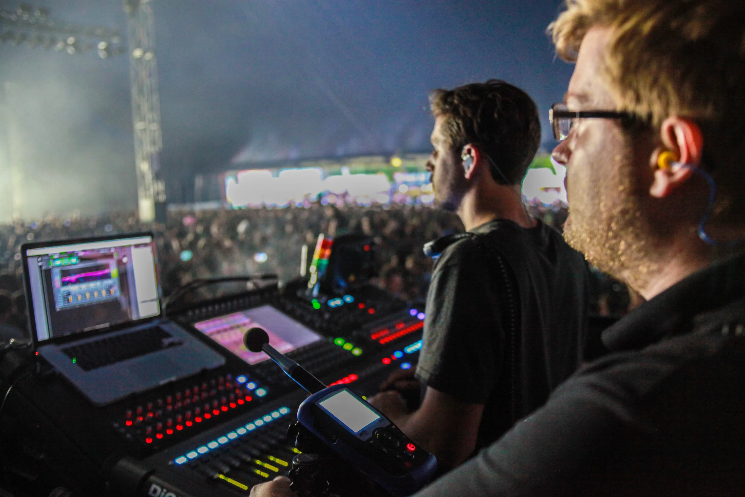 Sound engineer at work at Hardtechnofestival